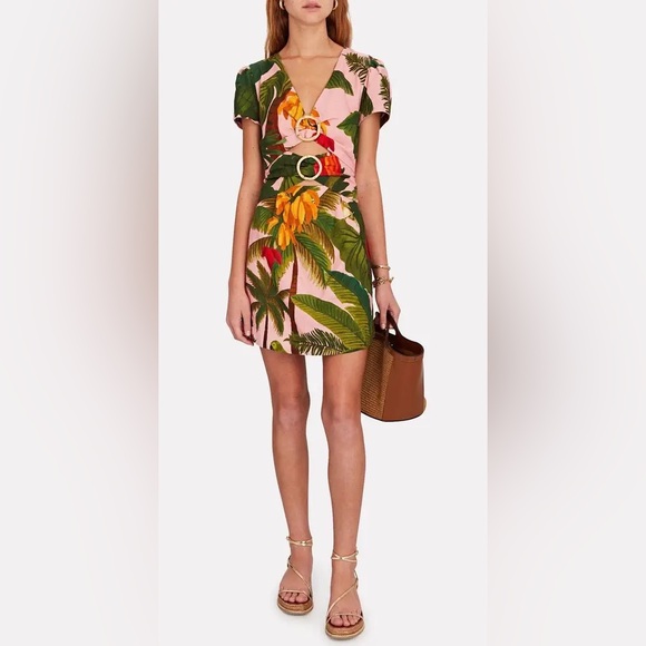 NWT 💕🌴 FARM RIO Pink Cocoa Forest Mini Dress - Picture 6 of 7